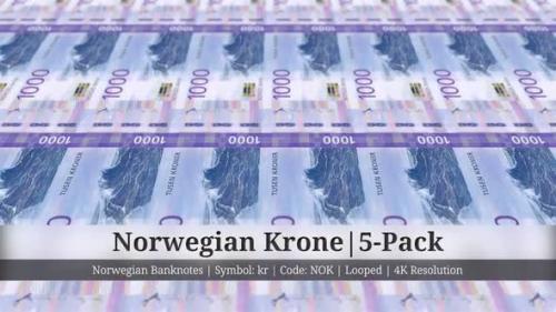 Videohive - Norwegian Krone | Norway Currency - 5 Pack | 4K Resolution | Looped - 35541720