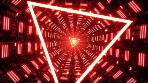 Videohive - Red Triangle Light Tunnel VJ Loop - 35633620