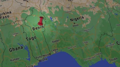 Videohive - Benin On Map 4K - 35634293