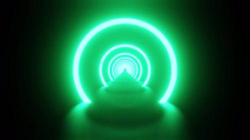 Videohive - Green Ring Tunnel Vj Loop Background 4K - 35621547