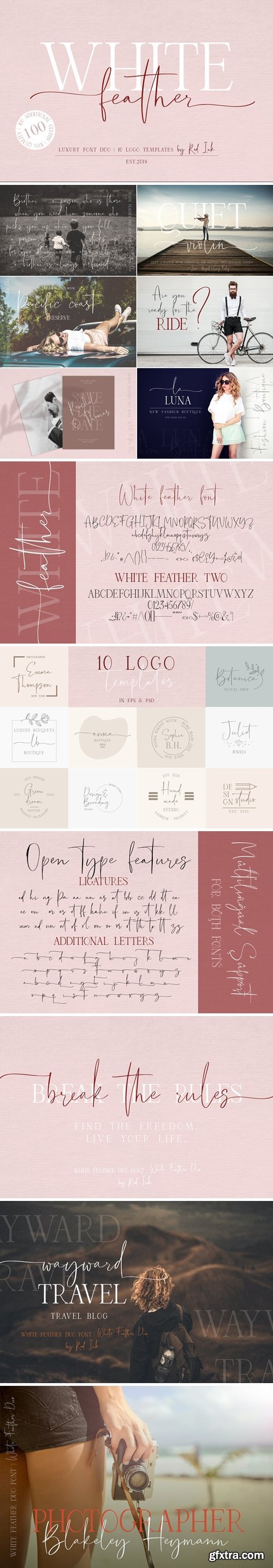 White Feather. Luxury Duo Font. 3951192