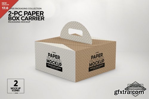 2pc PaperBox Carrier PackagingMockup 4069400