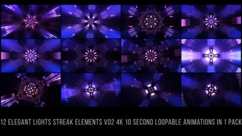 Videohive - Elegant Light Streaks Elements Blue V02 - 35603513