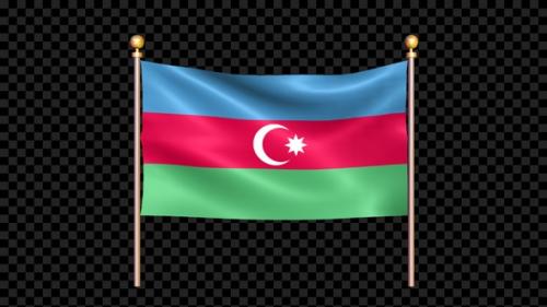 Videohive - Flag Of Azerbaijan Waving In Double Pole Looped - 35614370