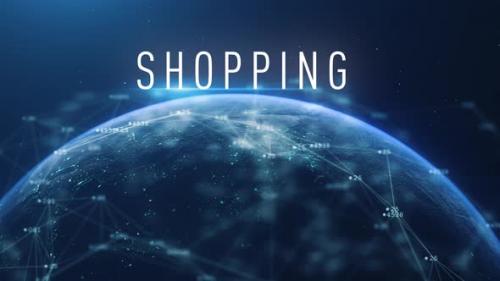Videohive - Global Abstract Cyber Earth Shopping - 35561590