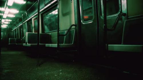 Videohive - Subway Wagon is Empty Because of the Coronavirus Outbreak in the City - 35579810