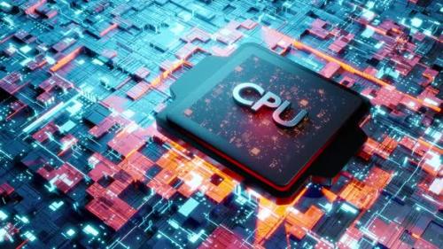 Videohive - 3D rendered animation, CPU processor unit on a motherbaord - 35581758