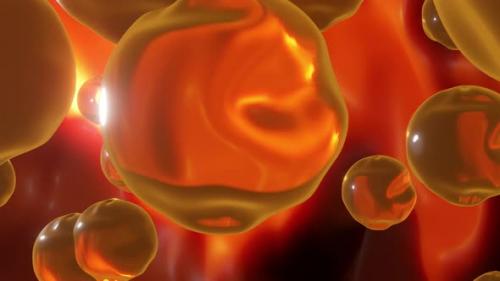 Videohive - 3D animation of floating cholesterol bubbles in human body - 35581829