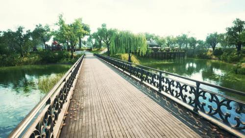Videohive - View of Deserted Bridge in the Middle of the COVID19 Pandemic - 35763178