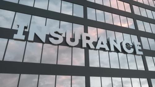 Videohive - Insurance Corporation Building with Glass Windows and Sky Reflections - 35741775