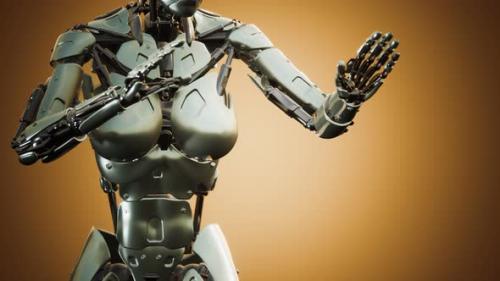Videohive - Futuristic Humanoid Female Robot in Concept of Future - 35641162