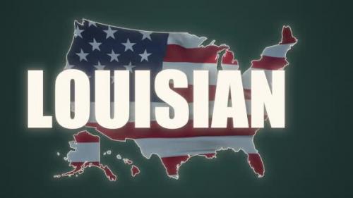 Videohive - State of Louisiana Map Reveals From the USA Map Silhouette Animation - 35641412