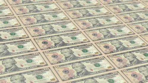 Videohive - 10 US Dollar Bill Front Loop Background 4K 14 - 35658603
