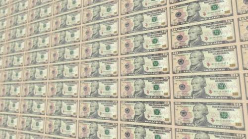 Videohive - 10 US Dollar Bill Front Loop Background 4K 02 - 35658610