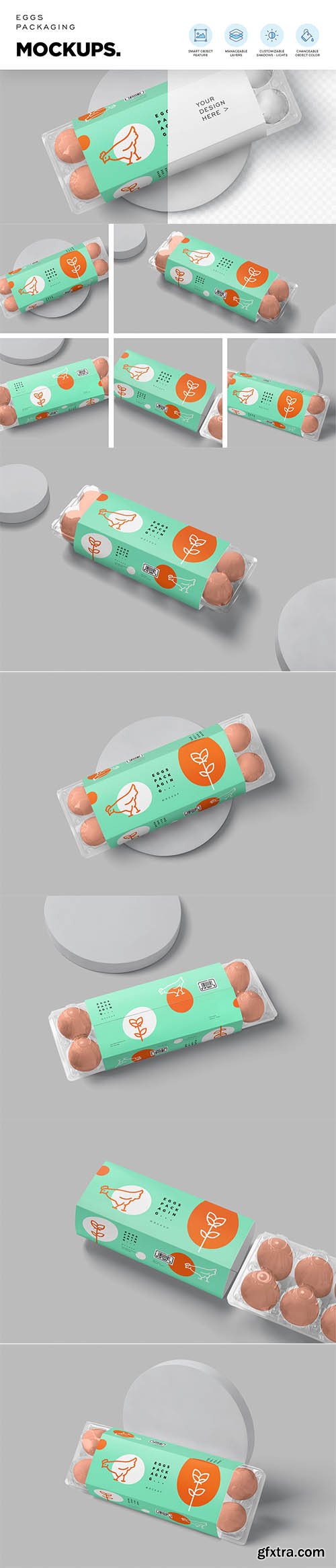 CreativeMarket - Egg Box Sleeve Mockups 6849680