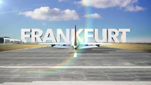 Videohive - Commercial Airplane Landing Capitals And Cities Frankfurt - 35712203