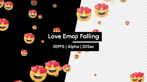 Videohive - Love React Emoji Falling - 35636471