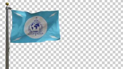 Videohive - Interpol Flag on Flagpole with Alpha Channel - 4K - 35637150