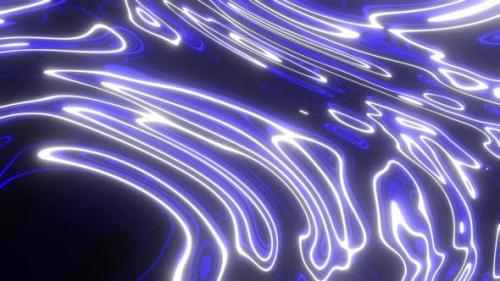 Videohive - Neon Blue And White Spots Background Vj Loop 4K - 35826415