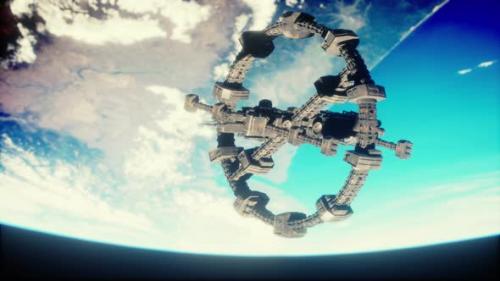 Videohive - Space Satellite Orbiting the Earth Elements of This Image Furnished By NASA - 35831892