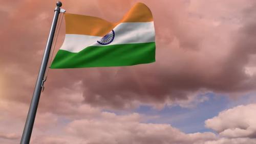 Videohive - India Flag 4K - 35833842