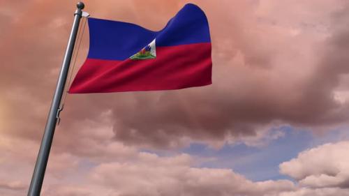 Videohive - Haiti Flag 4K - 35833843