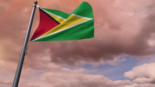 Videohive - Guyana Flag 4K - 35833848