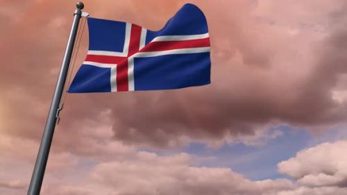 Videohive - Iceland Flag 4K - 35833849