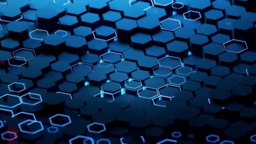 Videohive - Hexagonal scientific and technological materials - 35835066
