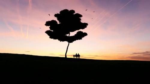 Videohive - Valentines sitting on bench in Sunset View - 35804225