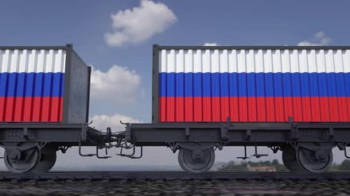 Videohive - Containers with the Flag of Russia - 35807584