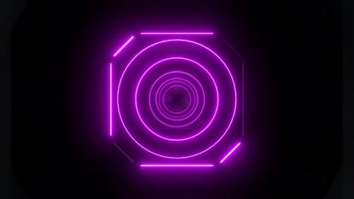 Videohive - 4k Pink Neon Radial Tunnel - 35766241