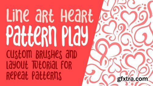 Line-Art Heart Pattern Play - Brushes and Layout Repeat Patterns