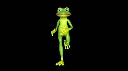 Videohive - Frog Runs Looped Alpha Channel - 35831968