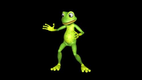 Videohive - Frog Dancing Funny Looped Alpha Channel - 35831969