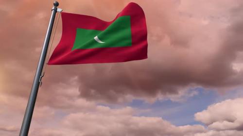 Videohive - Maldives Flag 4K - 35837184