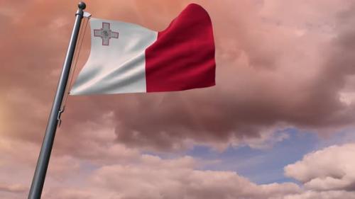 Videohive - Malta Flag 4K - 35837197