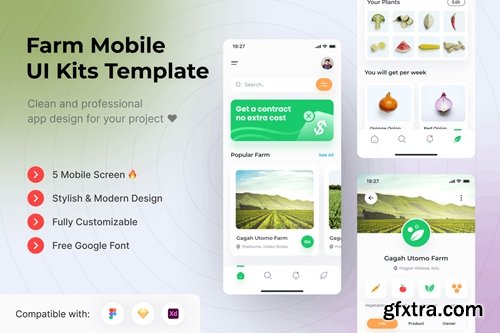 Farm Mobile App UI Kits Template