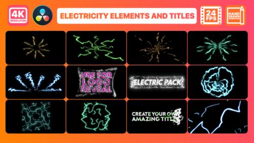 Videohive - Electricity Elements And Titles for DaVinci Resolve - 35835376