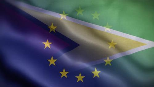 Videohive - EU Guyana Flag Loop Background 4K - 35907383