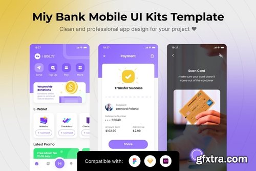 Miy Bank Mobile App UI Kits Template