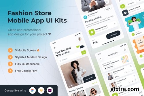 Fashion Store Mobile App UI Kits Template