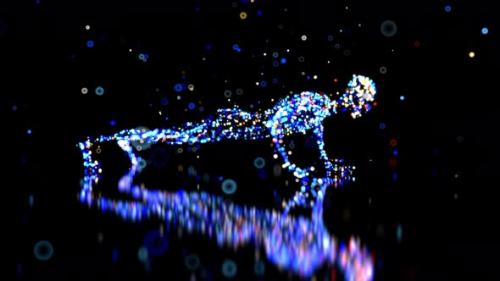 Videohive - 4K 3D abstract man doing pushups - 35920102