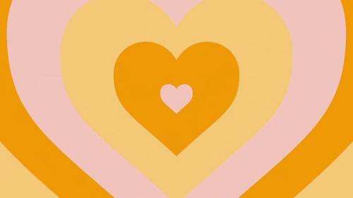 Videohive - Yellow Love Heart Tunnel Loop Background - 35935885