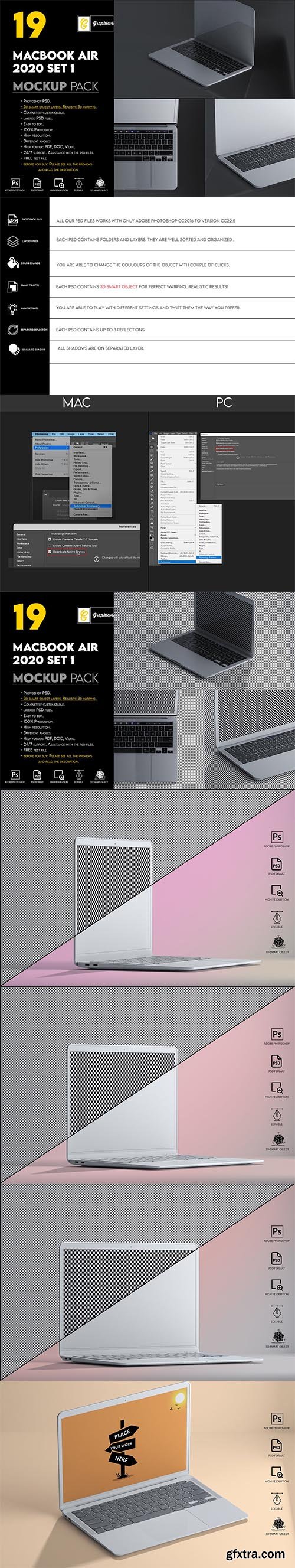CreativeMarket - MacBook Air 2020 Mockup Set 1 6850322