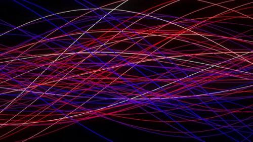 Videohive - Colorful Ribbon Line Wave Motion Animated On Black Background Blue Red - 35891910