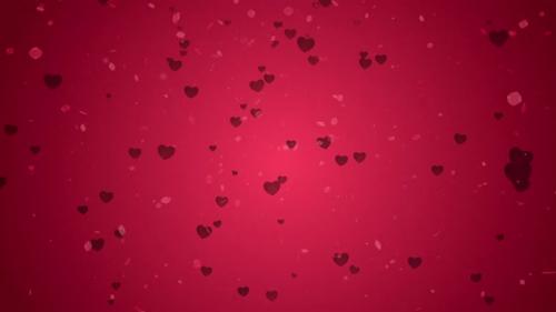 Videohive - Valentine Day Love Red Heart Particle Falling Background - 35891951