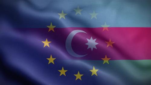 Videohive - EU Azerbaijan Flag Loop Background 4K - 35906454