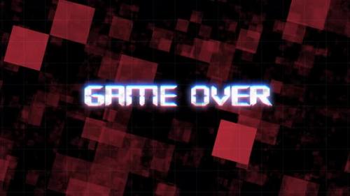 Videohive - Game Over Glitch Text Message Background - 35864577