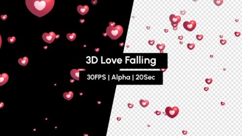 Videohive - Love Shape Heart Emoji Falling - 35864747